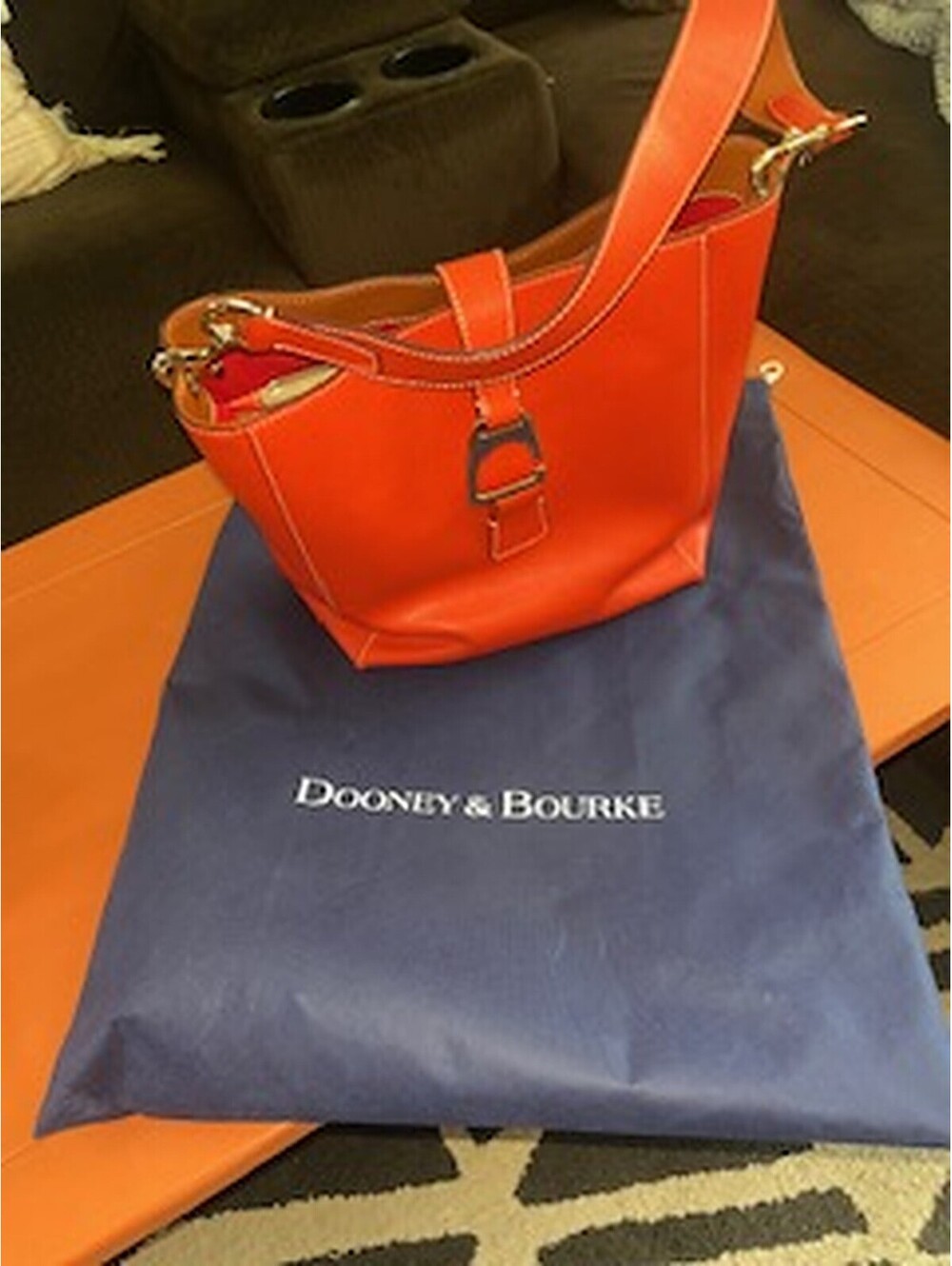 Dooney and Bourke Orange Leather Shoulder Bag